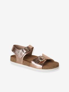 Schuhe-Mädchenschuhe 23-38-Sandalen-Ledersandalen mit 2 Schnallen Kinder