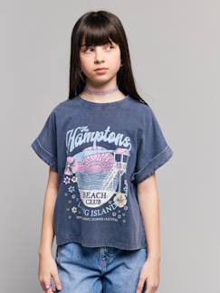 Mädchen-T-Shirt, Unterziehpulli-T-Shirt in Used-Look Mädchen Hamptons JONEN