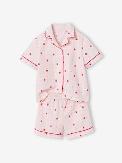 Fille-Pyjama, surpyjama-Ensemble pyjama short fraise