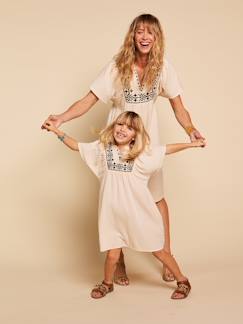 Umstandsmode-Umstands-Kleid aus Musselin Boho-Stickerei Mama-Tochter-Capsule ENVIE DE FRAISE