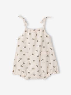 Bébé-Salopette, combinaison-Combinaison bébé fille coton bio