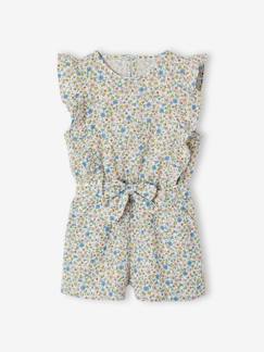 Mädchen-Kurzer Mädchen Jumpsuit mit Volants, Musselin