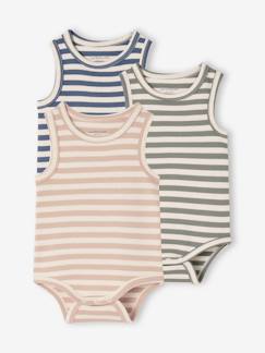 Bébé-Body-Lot 3 bodies bébé sans manches coton bio