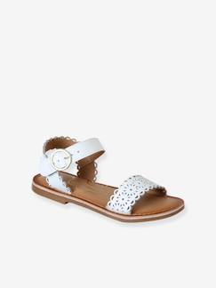 Schuhe-Mädchenschuhe 23-38-Sandalen-Sandalen Mädchen Leder mit Schnalle