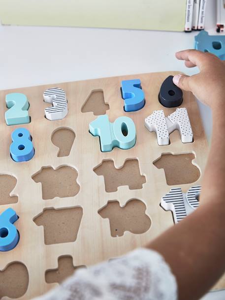 Kinder Zahlenpuzzle aus Holz FSC® mehrfarbig 
