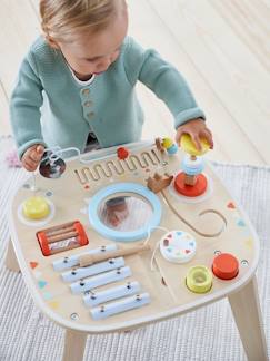 Les jouets d'éveil-de-Spielzeug-Baby-Spieltisch mit Musikinstrumenten, Holz FSC®