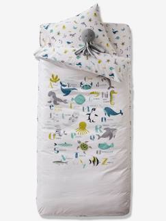 Linge de maison et décoration-Linge de lit enfant-Parure Caradou "facile à border" avec duvet ABECEDAIRE MARIN