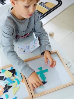 Geschenkideen-Spielzeug-Lernspiele-Formen, Farben und Assoziationen-Kinder Spielbox mit Magnet-Klötzen, Holz FSC® zertifiziert