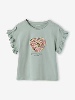 Mädchen-T-Shirt, Unterziehpulli-T-Shirt-T-Shirt mit kurzen Volantärmeln Mädchen