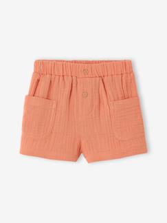 Baby-Shorts-Shorts Mädchen Baby mit Dehnbund, Musselin