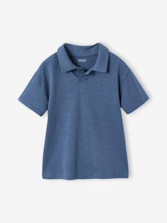 Junge-Poloshirt Jungen Palmen-Stickerei, Recycling-Baumwolle