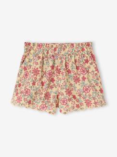 Baby-Shorts-Shorts Mädchen Baby mit Dehnbund und Blumenmuster
