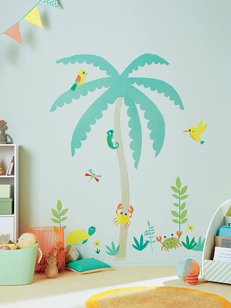 Sticker géante palmier - multicolore, Linge de maison et décoration