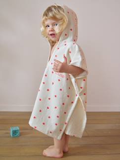 Bébé-Cape, peignoir de bain-Poncho bébé coton recyclé personnalisable MON CŒUR