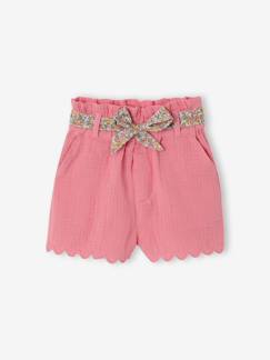 Baby-Shorts-Baby Musselin-Shorts mit Blumengürtel