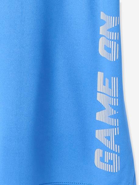 T-shirt de sport garçon matière technique effet colorblock bleu drapeau 