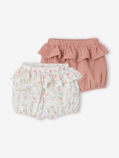 Baby-2er-Set Baby Shortys mit Volants, Baumwolle