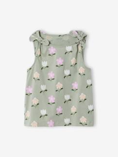 Mädchen-T-Shirt, Unterziehpulli-T-Shirt-Top mit Schleifen an Schultern Mädchen, Recycling-Baumwolle