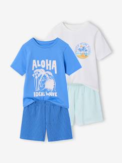 Junge-2er-Pack kurze Schlafanzüge ALOHA, Recycling-Baumwolle, Kinder