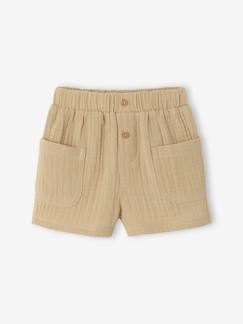 Baby-Shorts Mädchen Baby mit Dehnbund, Musselin