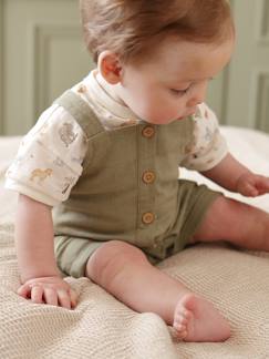 Baby-Set-Jungen Baby-Set: Body & Latzhose mit Leinen