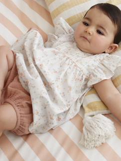 Baby-Kleid, Rock-Baby Kleid mit kurzen Schmetterlingsärmeln, Zierfalten