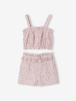 Fille-Ensemble-Ensemble short fille gaze coton