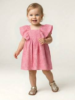 Baby-Kleid, Rock-Baby Kleid mit Lochstickerei und Volantärmeln