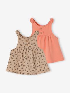 Baby-T-Shirt, Unterziehpulli-Tops Mädchen Baby 2er-Pack Bio-Baumwolle