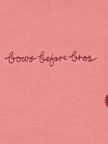 Sweat col rond blanc+rose 