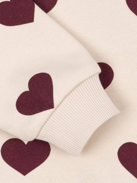 Sweat col rond blanc+rose 