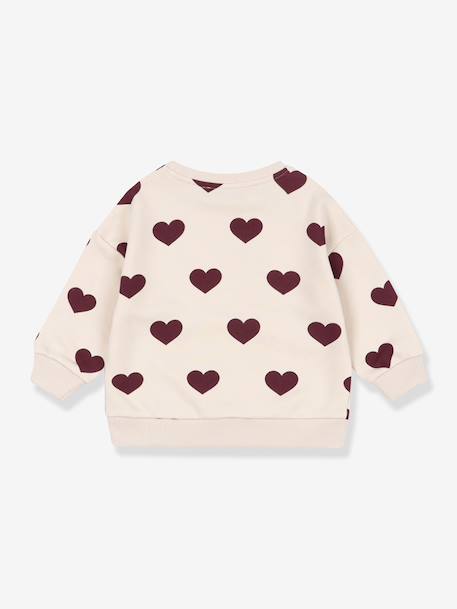 Sweat col rond blanc+rose 