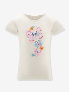 Mädchen-T-Shirt, Unterziehpulli-T-Shirt mit Schmetterlingen Mädchen Happy Girls
