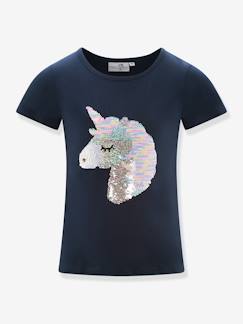 Mädchen-T-Shirt, Unterziehpulli-T-Shirt-T-Shirt mit Pailletten-Einhorn Mädchen Happy Girls