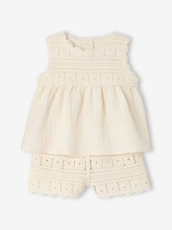 Bébé-Ensemble top short bébé fille crochet
