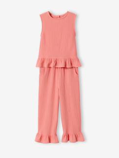 Fille-Ensemble-Ensemble blouse pantalon volants