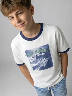 Junge-T-Shirt mit Fotoprint für Jungen JONEN, Recycling-Baumwolle