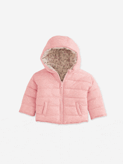 Baby-Mantel, Overall, Ausfahrsack-Leichte Baby Wende-Steppjacke mit Kapuze, Mädchen