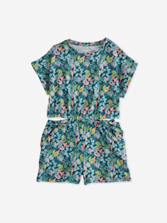 Mädchen-Latzhose, Overall-Kurzer Mädchen Jumpsuit mit Cut-out an den Seiten