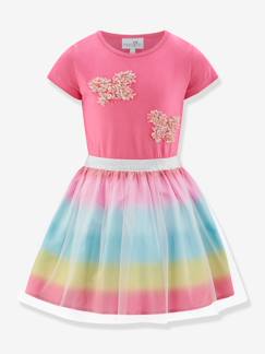 Fille-Robe avec jupe en tulle arc-en-ciel fille Happy Girls