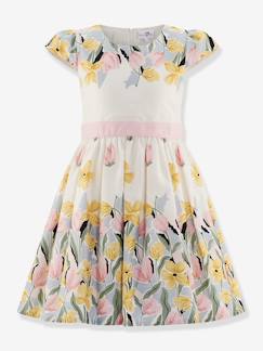Robe de cérémonie fleurie avec manches bouffantes fille Happy Girls Fille-Robe de cérémonie fleurie avec manches bouffantes fille Happy Girls