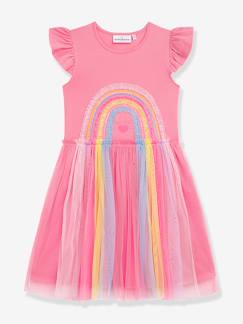 Fille-Robe avec jupe en tulle arc-en-ciel et manches volantées fille DANAMADE
