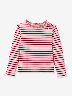 Fille-T-shirt, sous-pull-T-shirt-T-shirt manches longues rayé