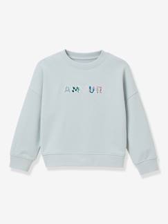 Mädchen-Pullover, Strickjacke, Sweatshirt-Sweatshirt-Mädchen Sweatshirt mit AMOUR-Schriftzug CYRILLUS