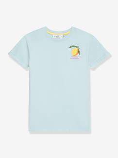Mädchen-T-Shirt, Unterziehpulli-Shirt mit Zitronen-Print Mädchen DANAMADE, sommerlicher Spruch