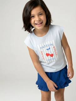 Mädchen-T-Shirt, Unterziehpulli-T-Shirt-T?Shirt Mädchen mit Schulterpolstern, Recyclingmaterial 