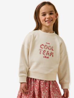 Mädchen-Pullover, Strickjacke, Sweatshirt-Sweatshirt-Sweatshirt COOL TEAM Mädchen CYRILLUS
