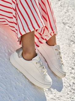 Schuhe-Mädchenschuhe 23-38-Sneakers mit goldenen Details und Schnürung Mädchen