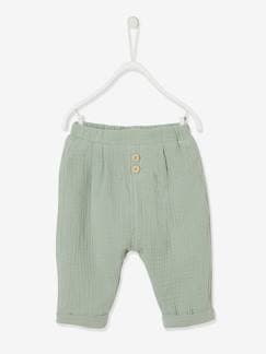 Mode et chaussures enfant-Bébé-Pantalon coupe sarouel en gaze de coton bébé garçon