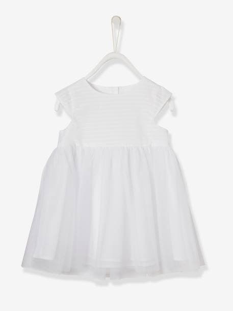 Baby Mädchen Festkleid mit Tüll WEISS 